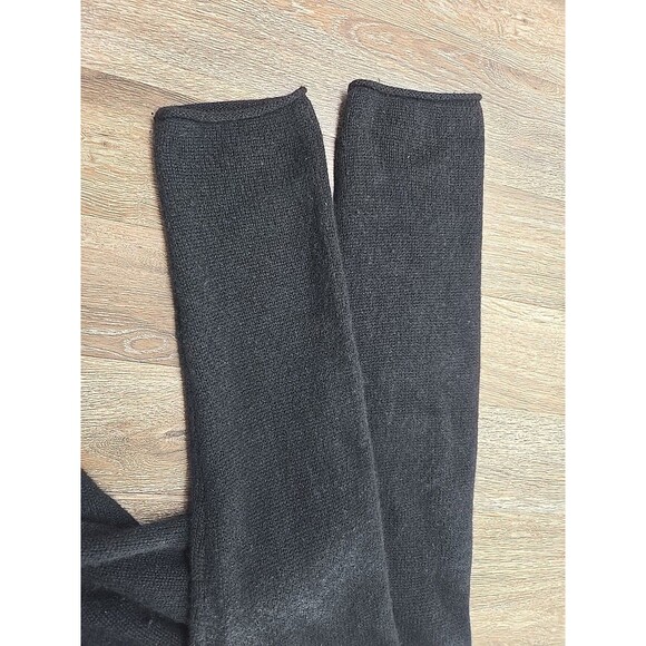 Skull Cashmere Black Long Open Front Cardigan Women's Small Fringe Hem L/S - Picture 8 of 9